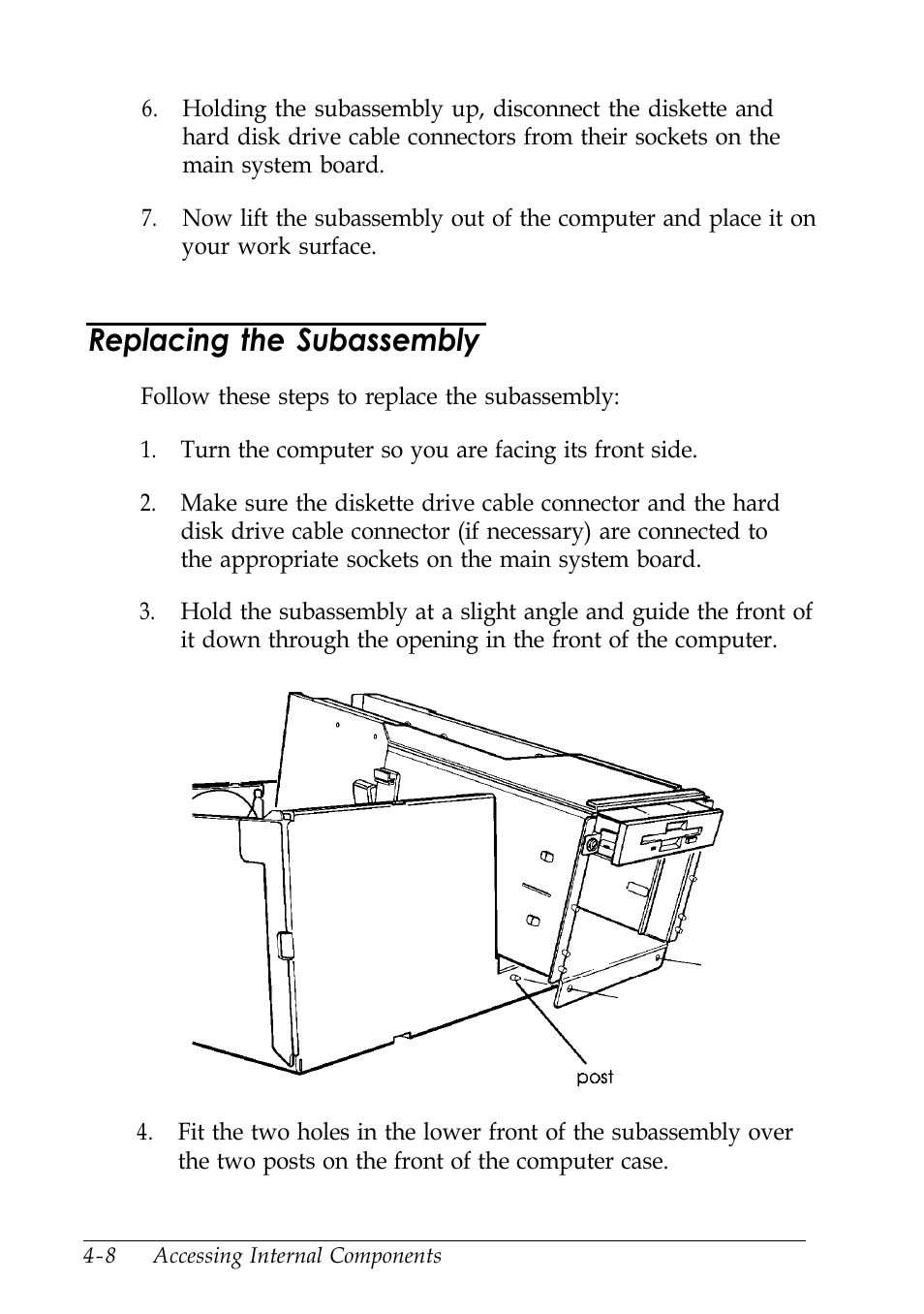 Replacing the subassembly | Epson EISA Desktop User Manual | Page 71 / 184