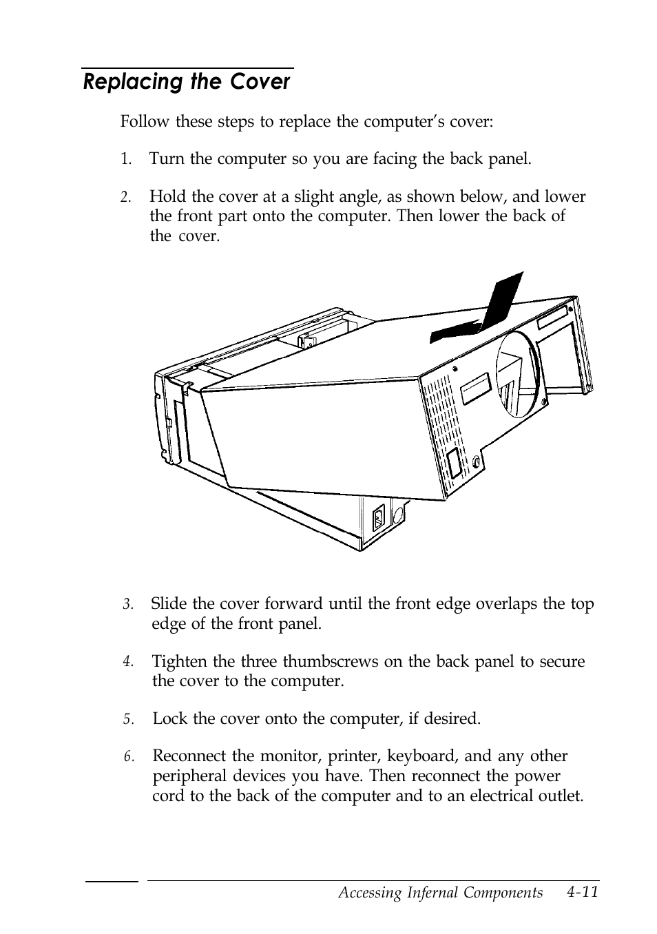 Replacing the cover | Epson EISA Desktop User Manual | Page 74 / 184