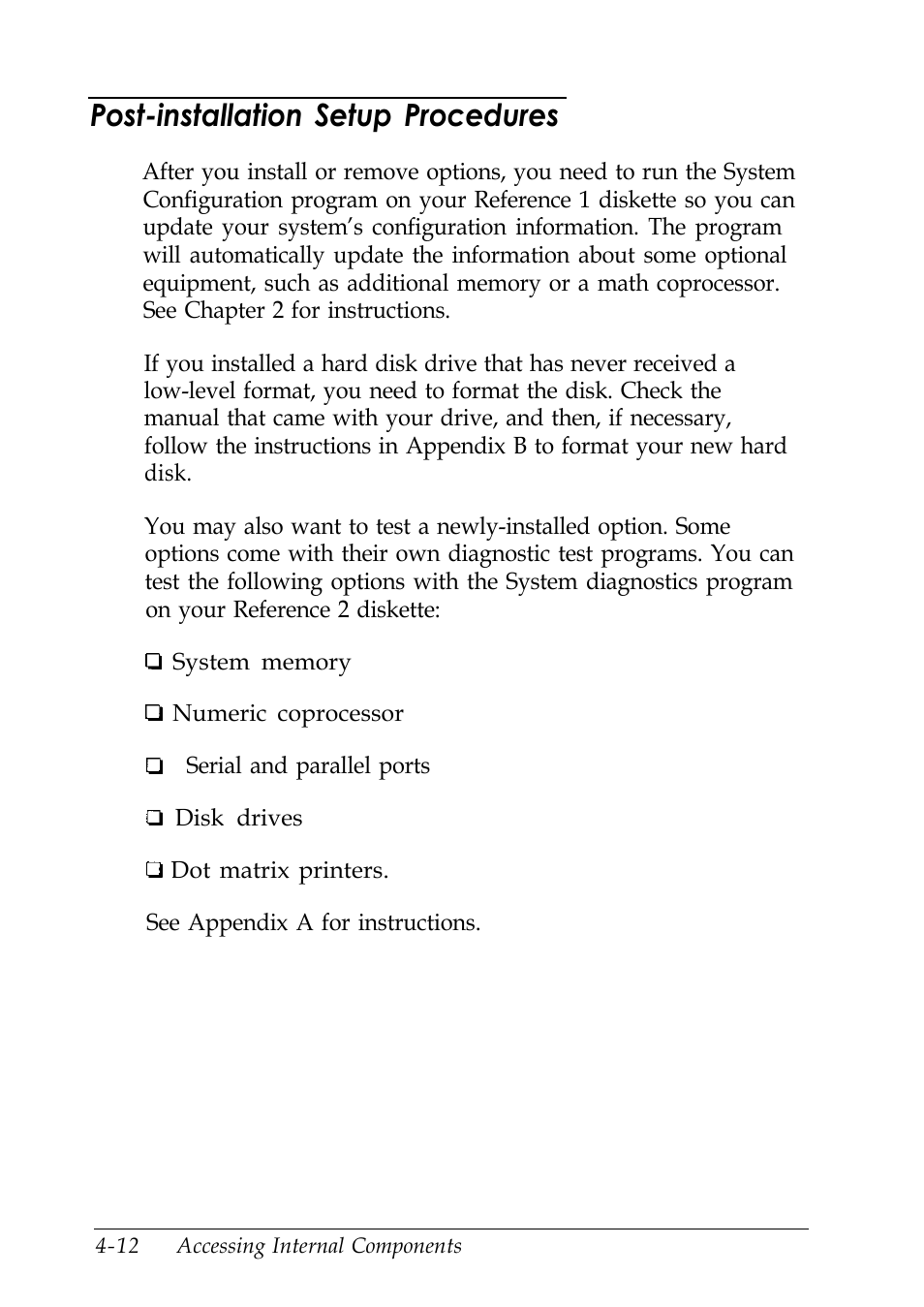 Post-installation setup procedures | Epson EISA Desktop User Manual | Page 75 / 184