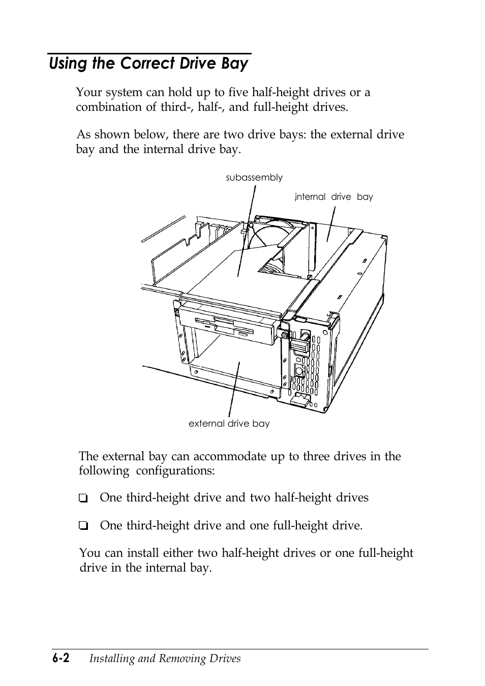 Using the correct drive bay | Epson EISA Desktop User Manual | Page 92 / 184