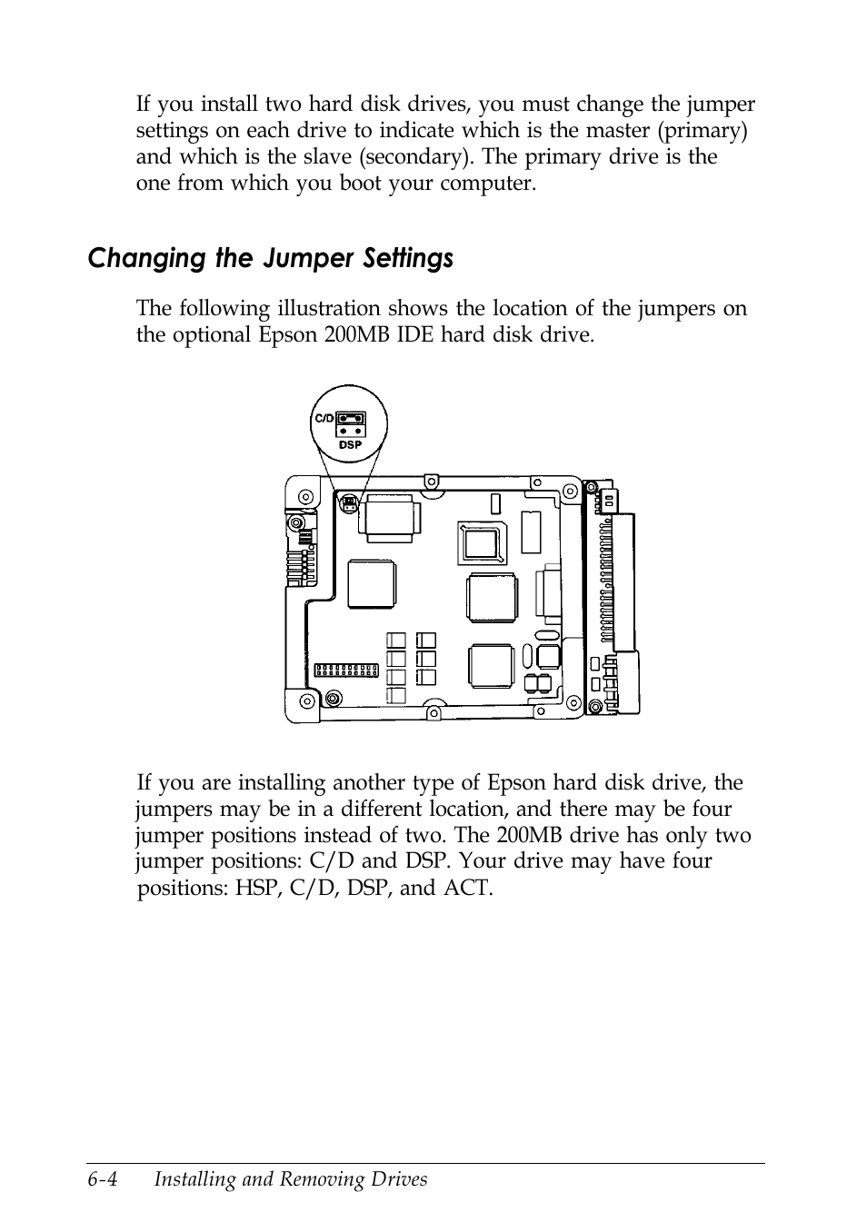 Changing the jumper settings | Epson EISA Desktop User Manual | Page 94 / 184