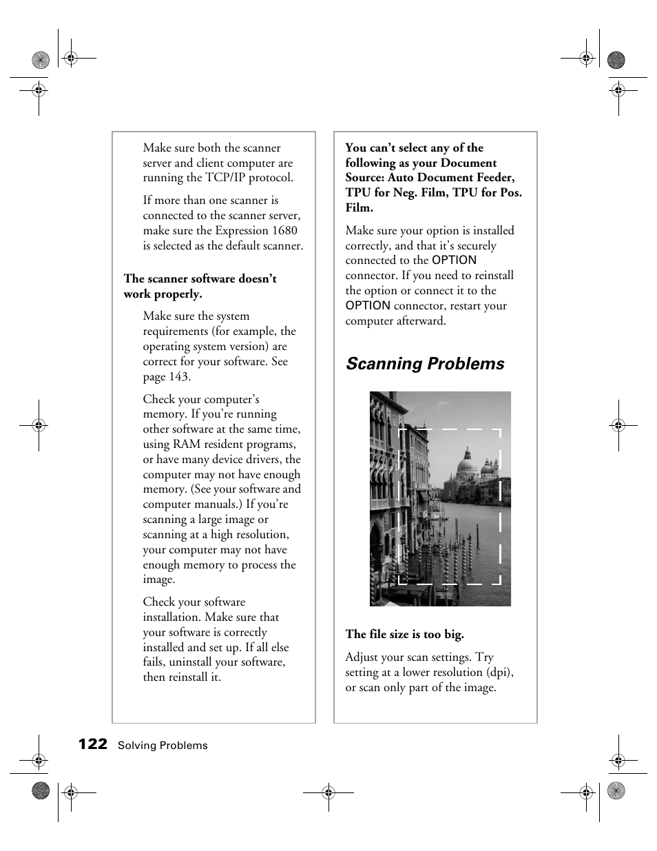 Scanning problems | Epson 1680 User Manual | Page 129 / 159