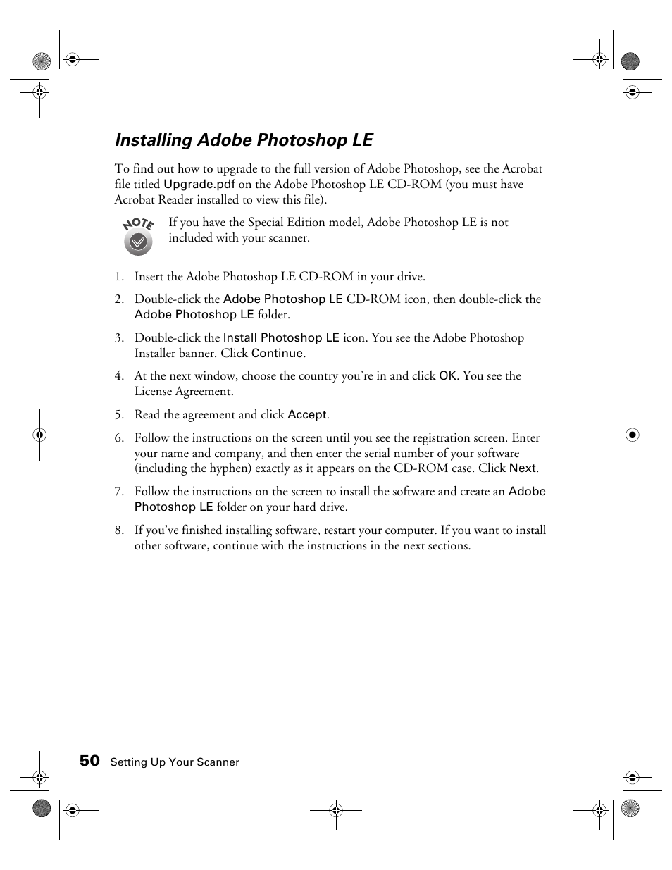 Installing adobe photoshop le | Epson 1680 User Manual | Page 57 / 159