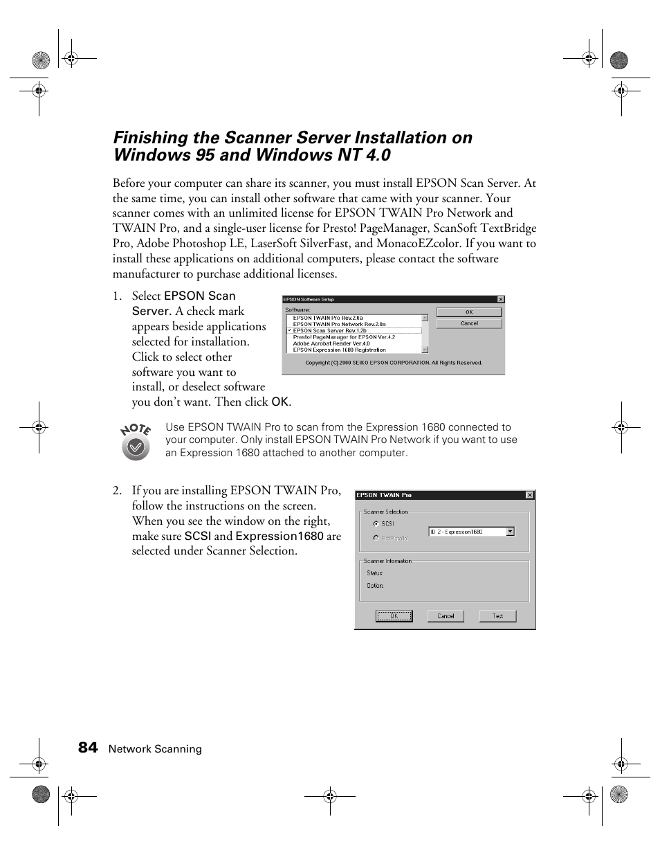 Windows nt 4.0 | Epson 1680 User Manual | Page 91 / 159