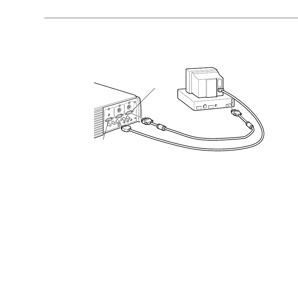 Connecting the video and monitor cables | Epson 5350  EN User Manual | Page 31 / 182