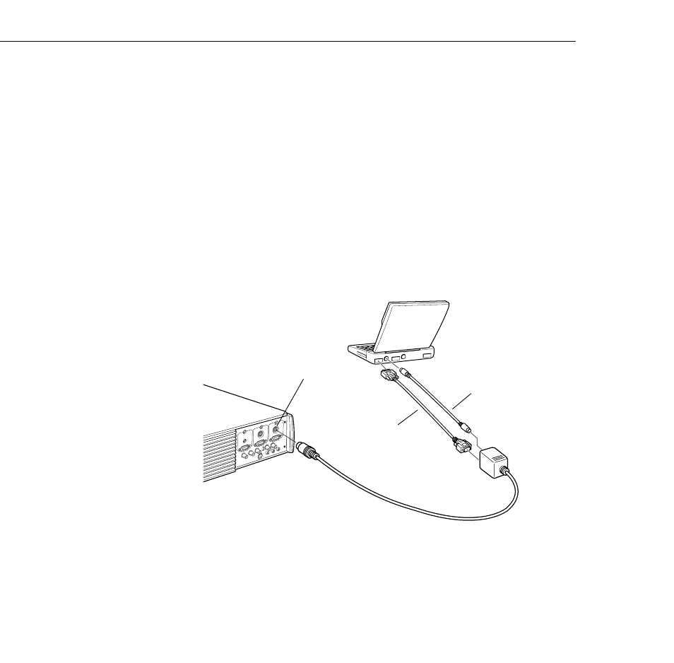 Connecting the mouse and serial cables | Epson 5350  EN User Manual | Page 38 / 182