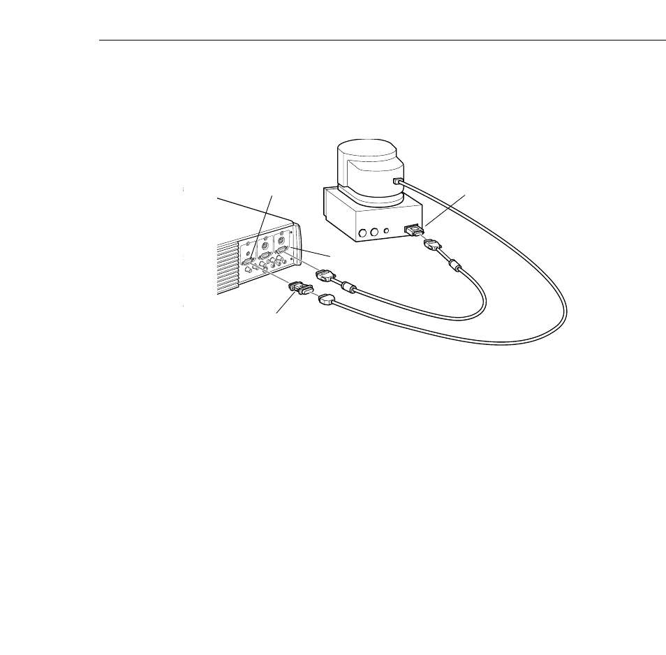 Connecting the video and monitor cables | Epson 5350  EN User Manual | Page 43 / 182