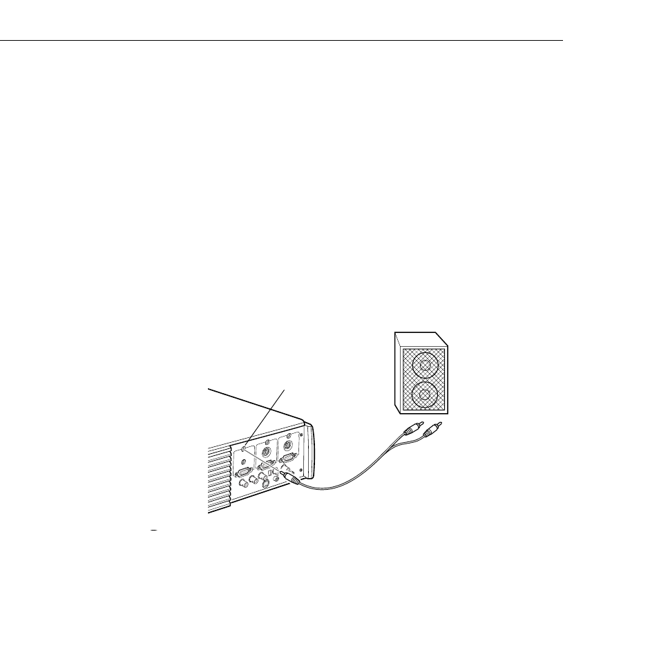 Connecting to an external speaker or pa system | Epson 5350  EN User Manual | Page 64 / 182