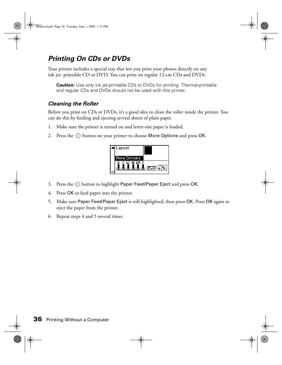 Printing on cds or dvds | Epson Stylus Photo R300 Series User Manual | Page 36 / 124