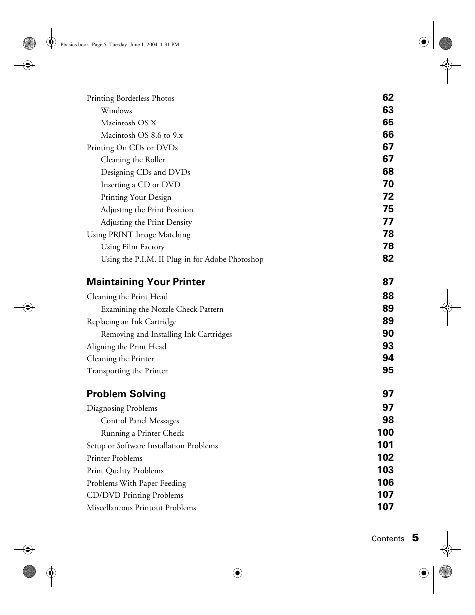 Epson Stylus Photo R300 Series User Manual | Page 5 / 124