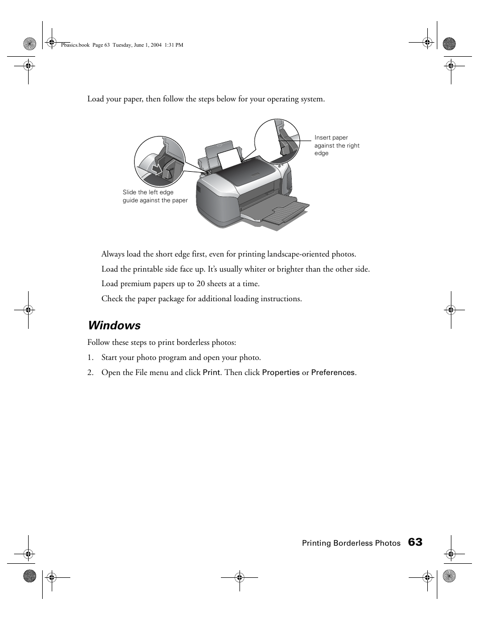 Windows | Epson Stylus Photo R300 Series User Manual | Page 63 / 124