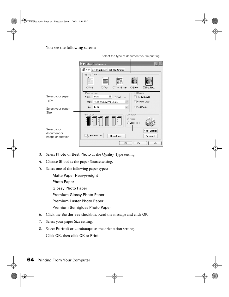 Epson Stylus Photo R300 Series User Manual | Page 64 / 124