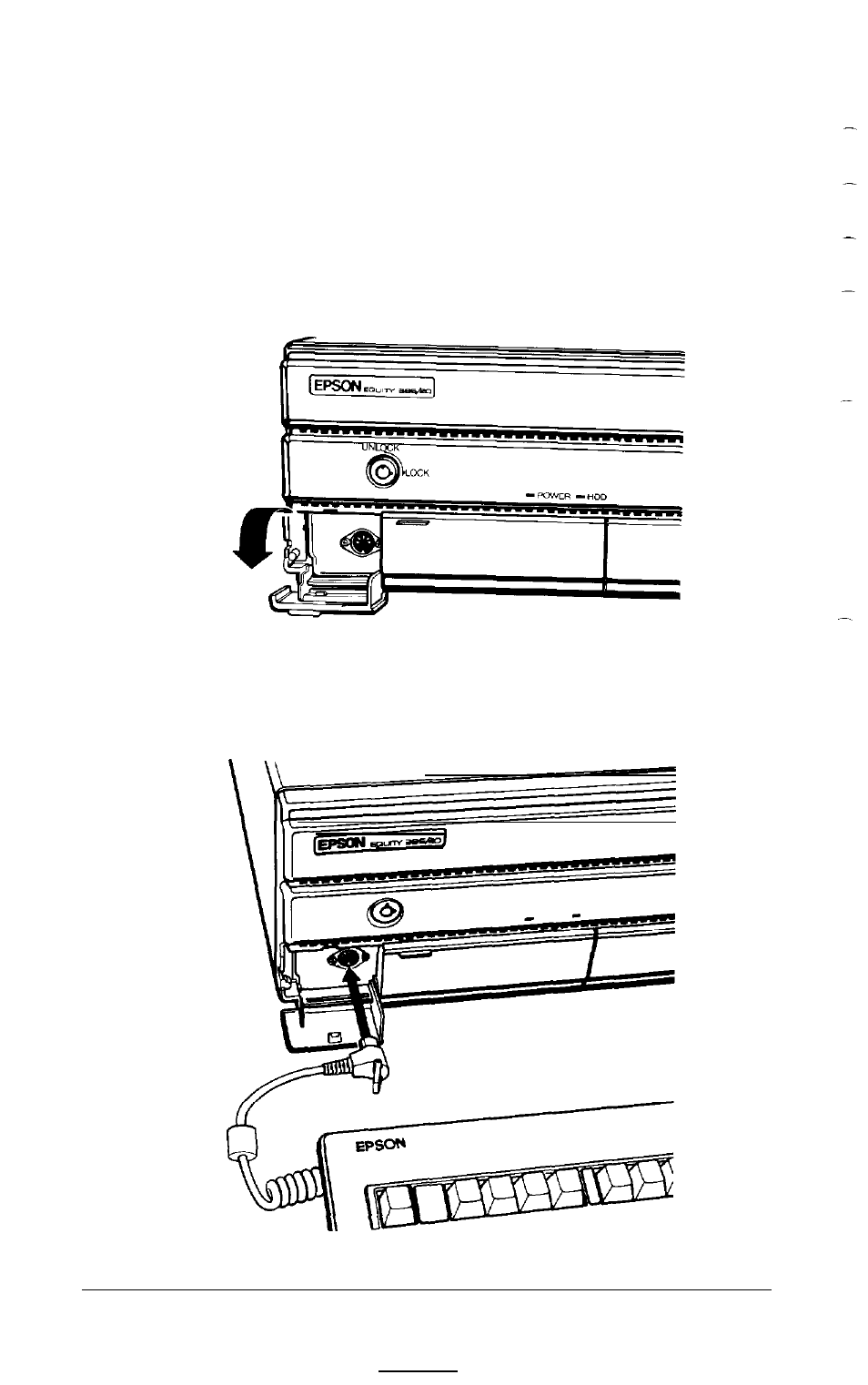 Connecting the keyboard | Epson 20 User Manual | Page 24 / 218