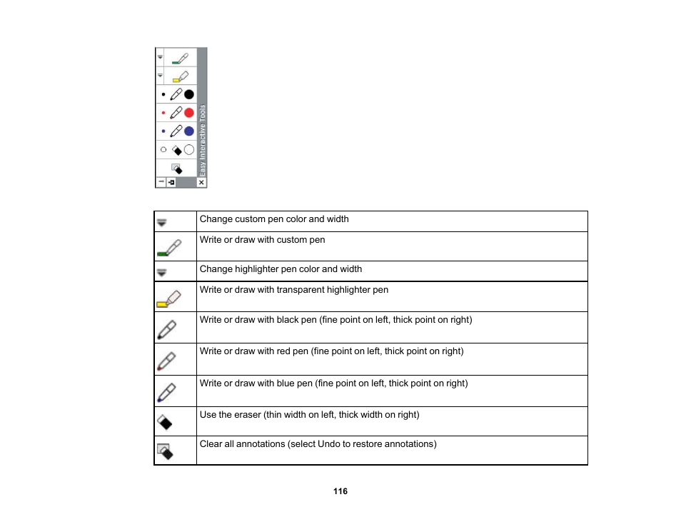 Epson BrightLink 435Wi User Manual | Page 116 / 238