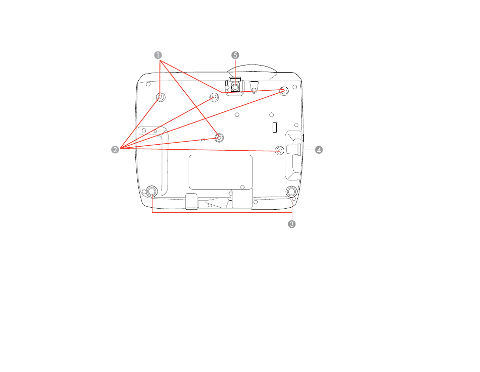 Projector parts - base | Epson BrightLink 435Wi User Manual | Page 22 / 238