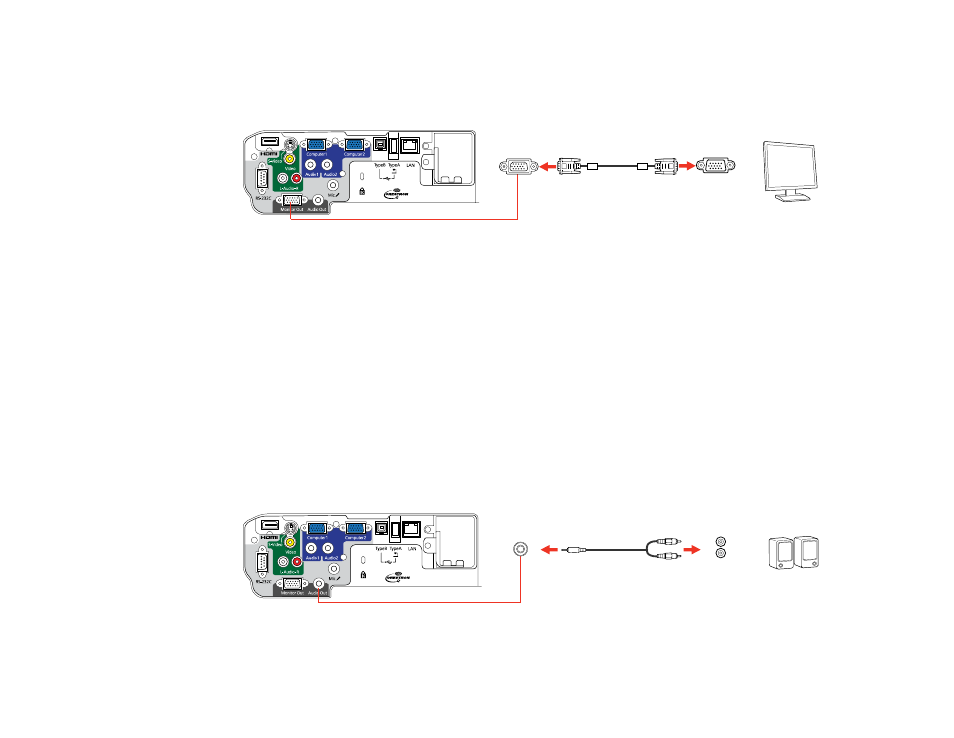 Connecting to external speakers | Epson BrightLink 435Wi User Manual | Page 36 / 238