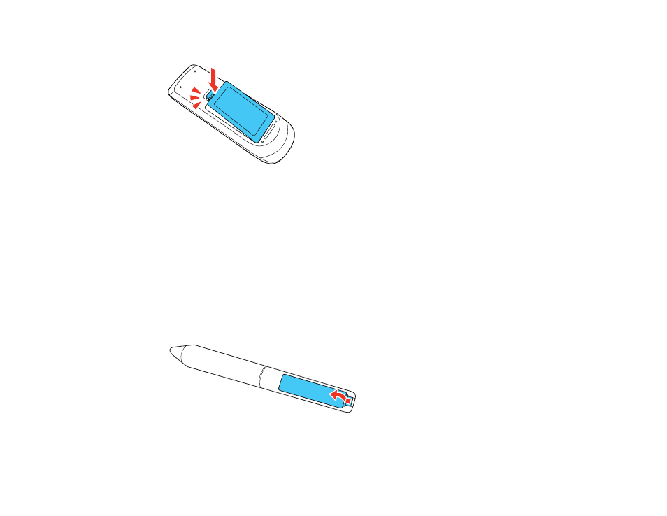 Installing batteries in the interactive pens | Epson BrightLink 435Wi User Manual | Page 42 / 238