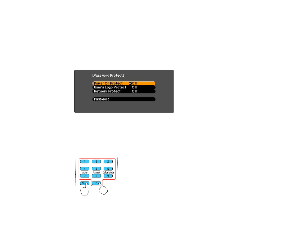 Setting a password | Epson BrightLink 435Wi User Manual | Page 96 / 238