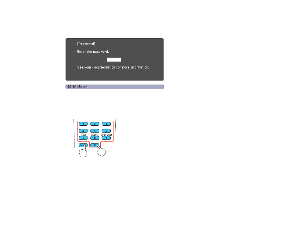 Entering a password to use the projector | Epson BrightLink 435Wi User Manual | Page 98 / 238