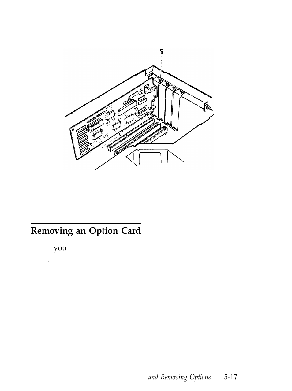 Removing an option card | Epson Equity 286 PLUS User Manual | Page 107 / 263