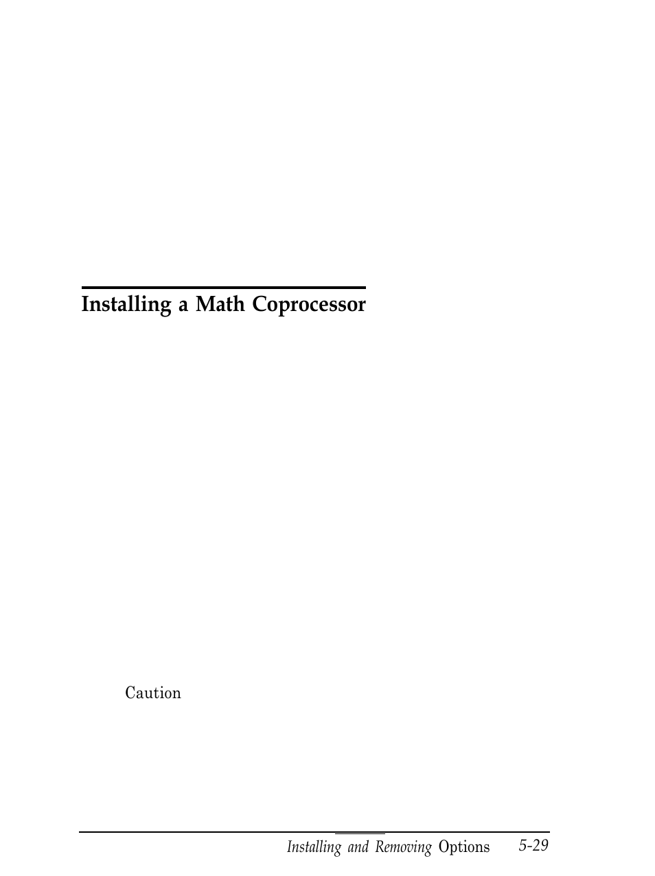 Installing a math compressor, Installing a math coprocessor | Epson Equity 286 PLUS User Manual | Page 119 / 263