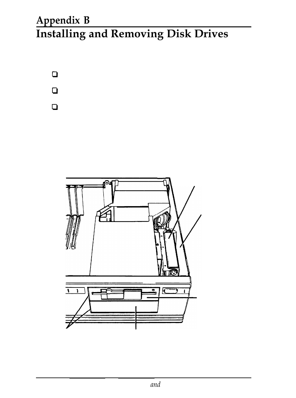 Appendix-b installing and removing disk drives, Installing and removing disk drives, Appendix b | Epson Equity 286 PLUS User Manual | Page 140 / 263
