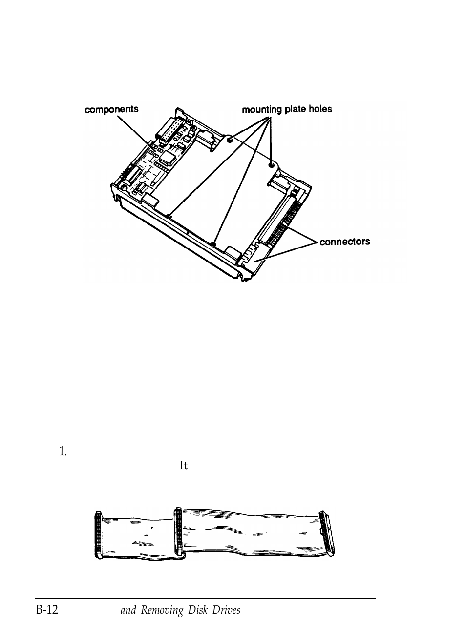 Installing the drive, B-12 | Epson Equity 286 PLUS User Manual | Page 151 / 263