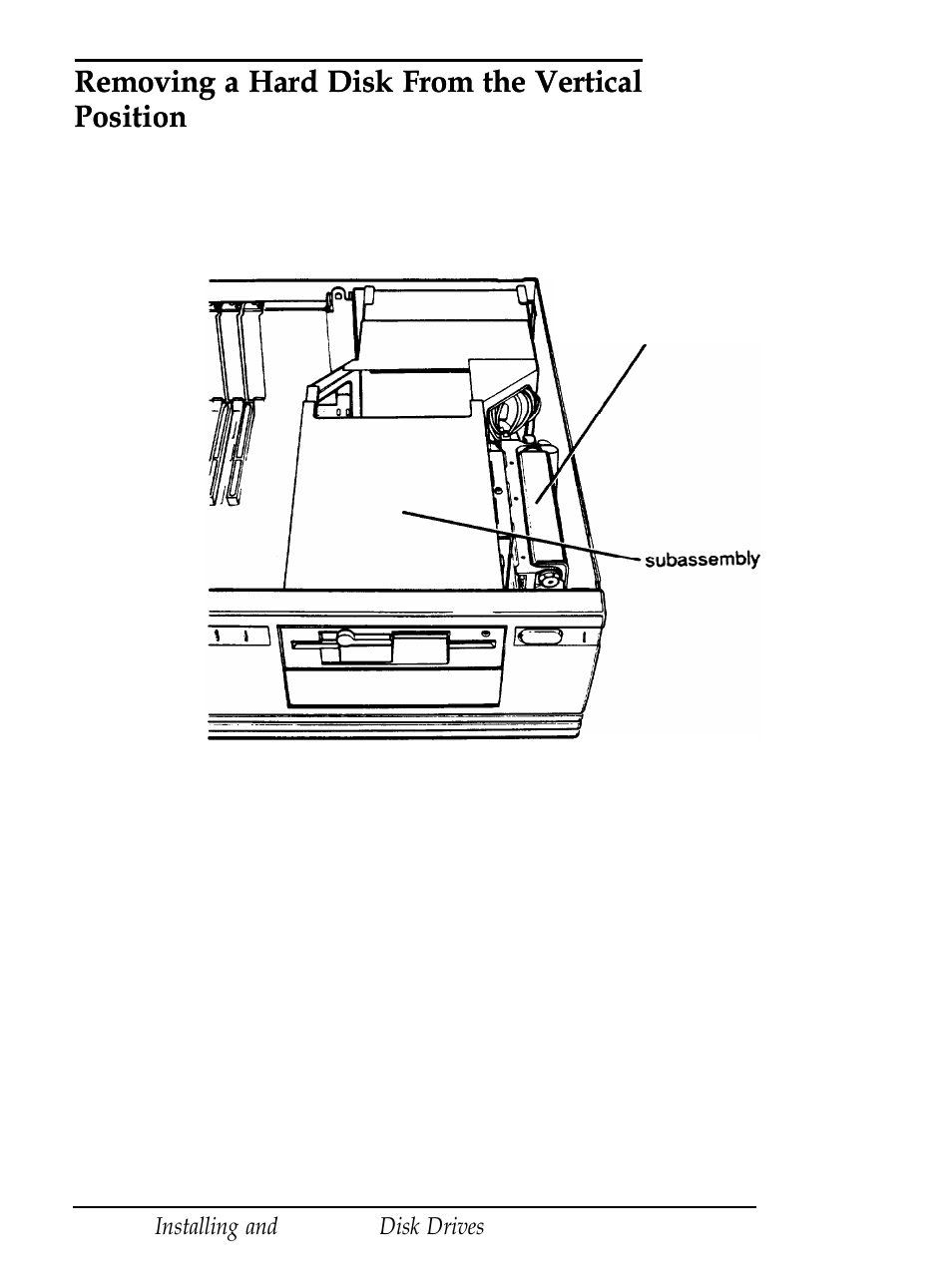 Removing a hard disk from the vertical position, B-24, Removing a hard disk from the vertical | Epson Equity 286 PLUS User Manual | Page 163 / 263