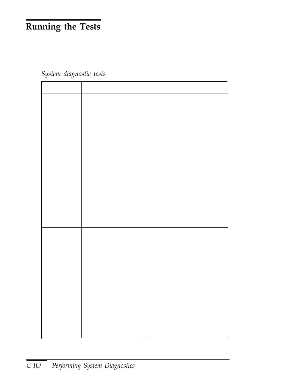 Running the tests, C-10 | Epson Equity 286 PLUS User Manual | Page 204 / 263