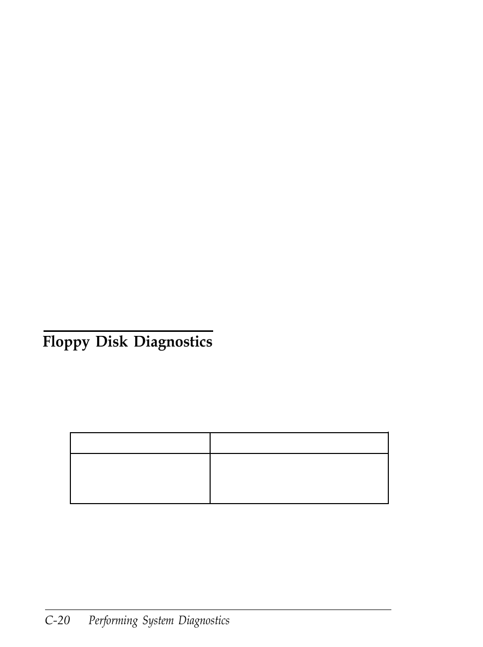 Floppy disk diagnostics, C-20, See one | These | Epson Equity 286 PLUS User Manual | Page 214 / 263