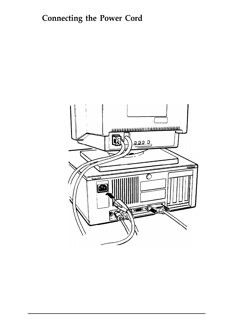 Connecting the power cord | Epson Equity 286 PLUS User Manual | Page 32 / 263