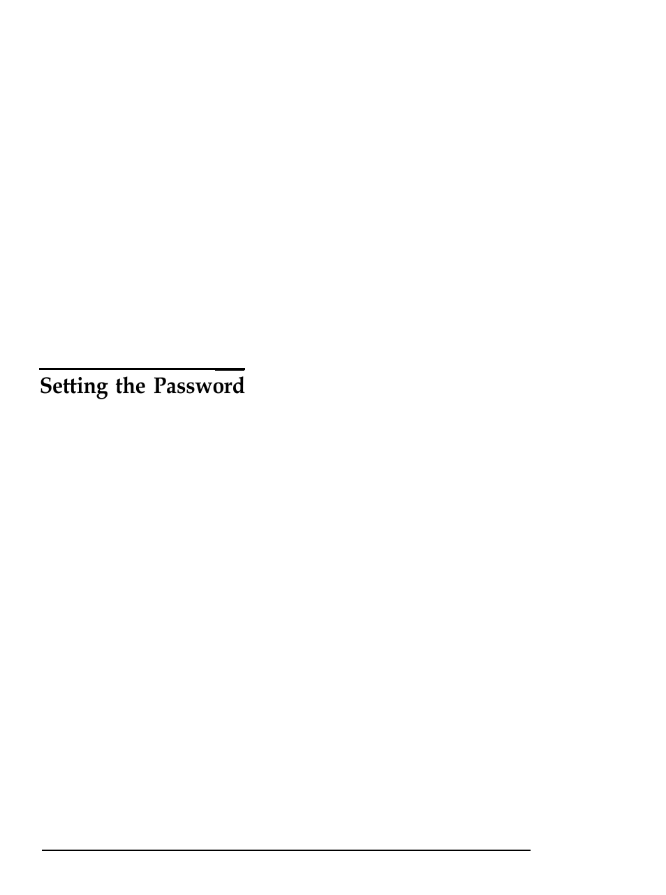 Setting the password, Password, Not ins t a 11 e d | Not installed | Epson Equity 286 PLUS User Manual | Page 47 / 263