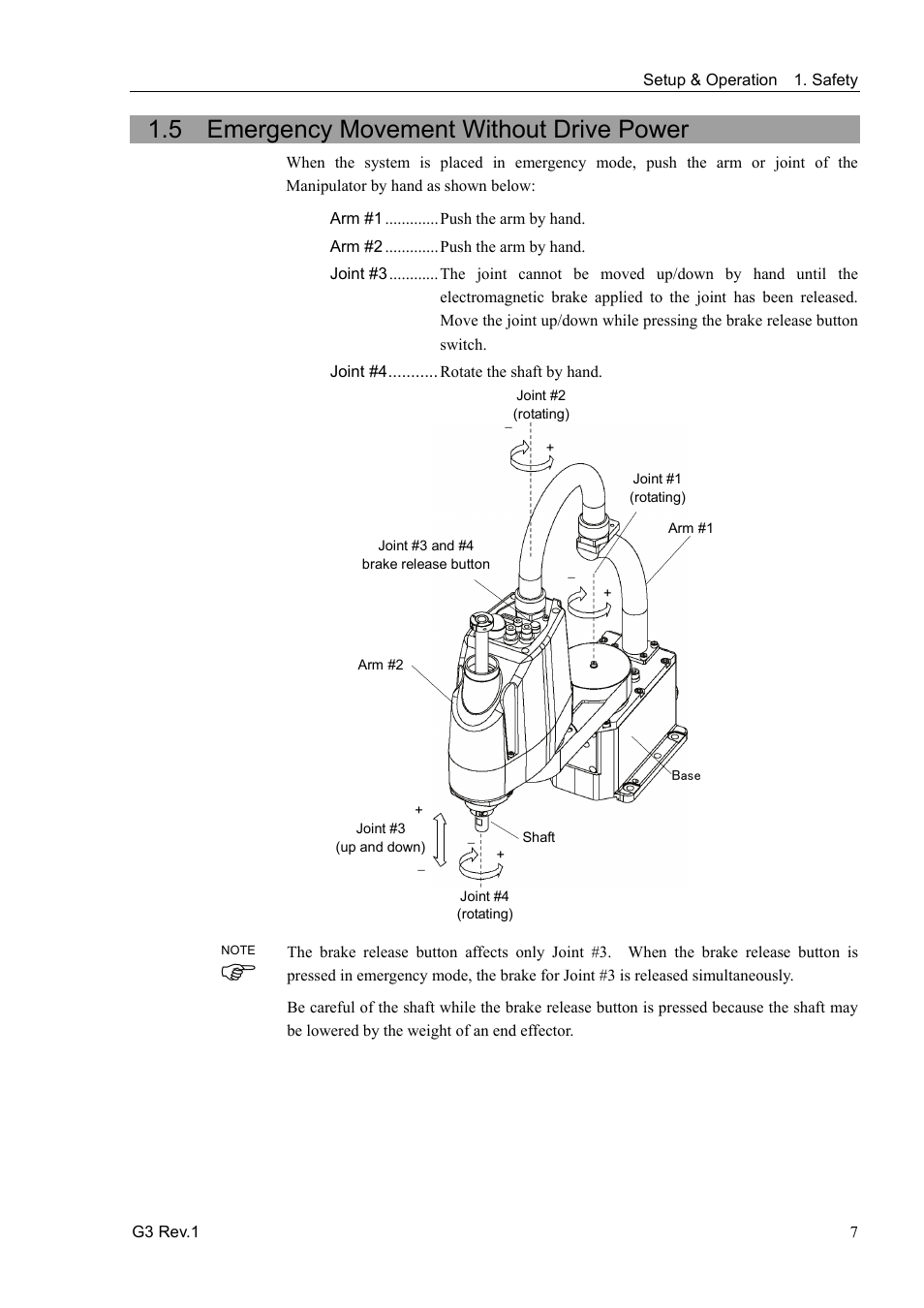 5 emergency movement without drive power | Epson G3 Series User Manual | Page 17 / 92