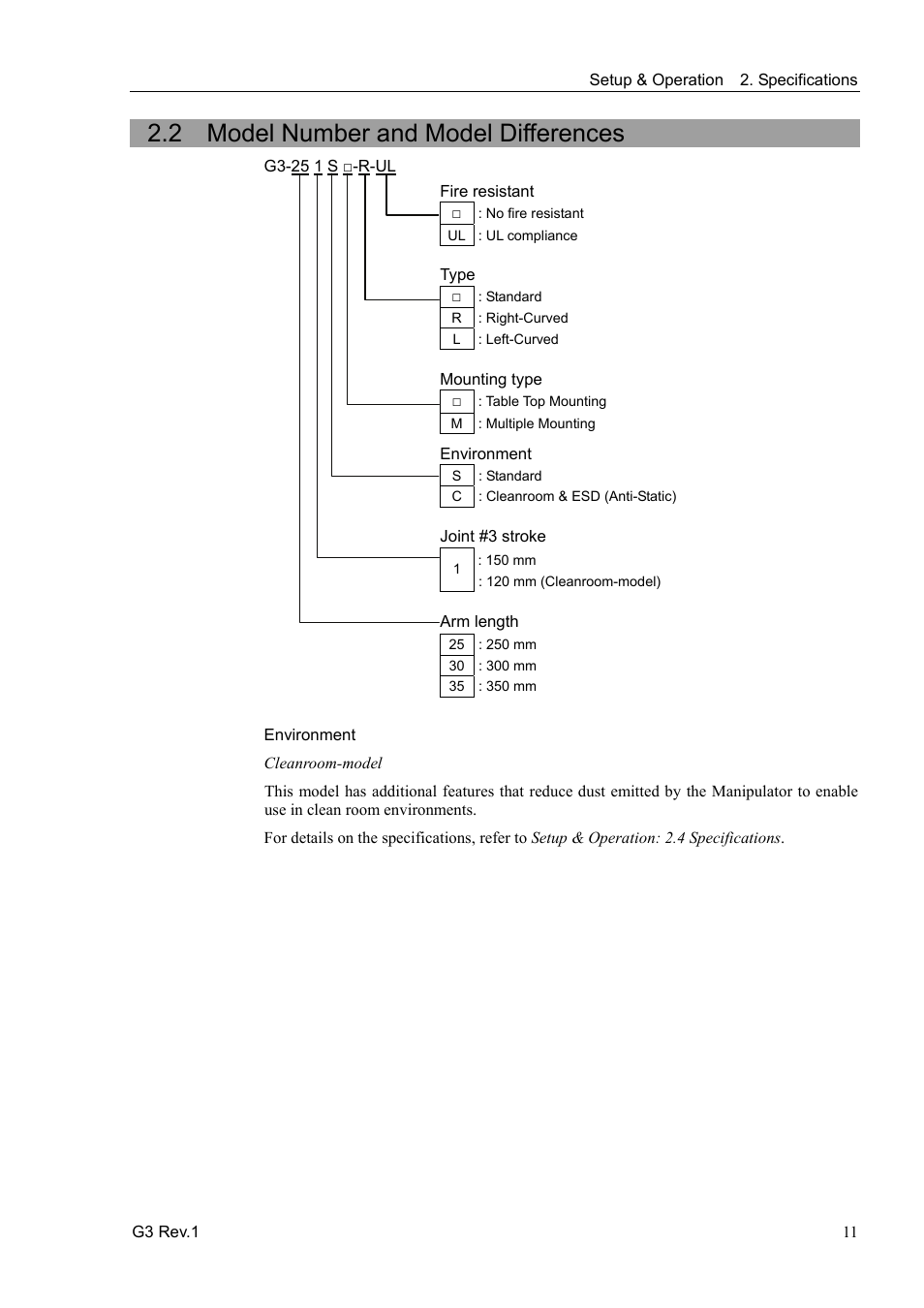 2 model number and model differences | Epson G3 Series User Manual | Page 21 / 92