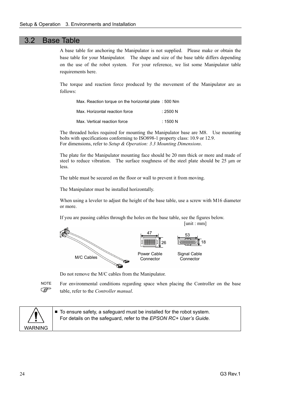 2 base table | Epson G3 Series User Manual | Page 34 / 92