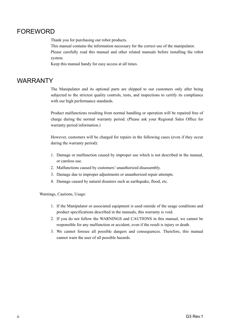 Foreword, Warranty | Epson G3 Series User Manual | Page 4 / 92