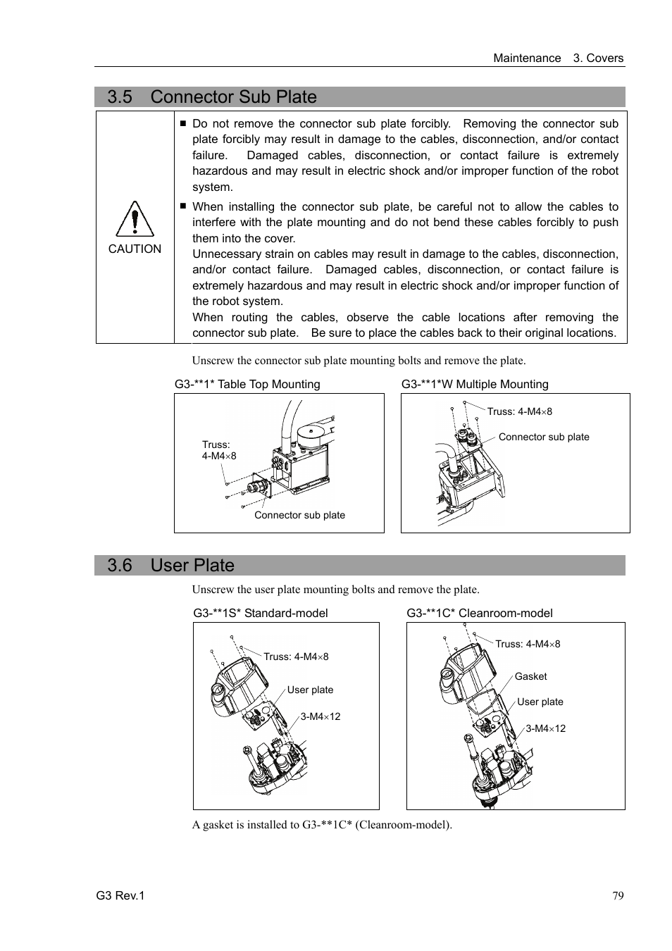 5 connector sub plate, 6 user plate | Epson G3 Series User Manual | Page 89 / 92