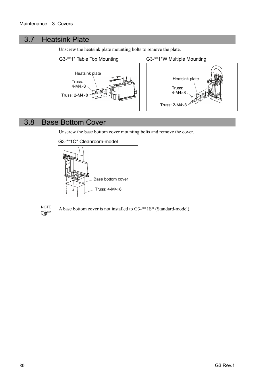 7 heatsink plate, 8 base bottom cover | Epson G3 Series User Manual | Page 90 / 92