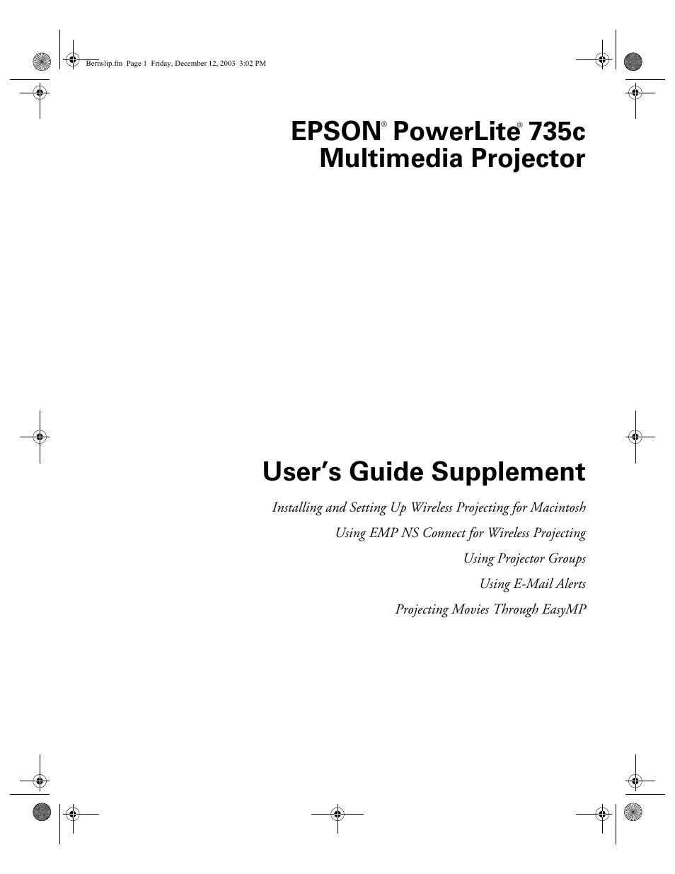Epson PL 735c User Manual | 28 pages