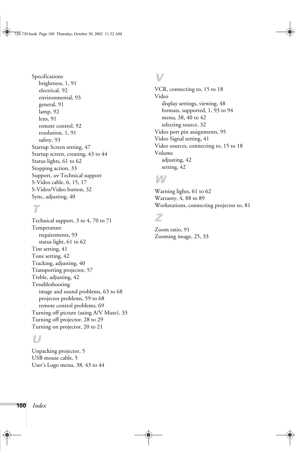 Epson 730c User Manual | Page 106 / 106