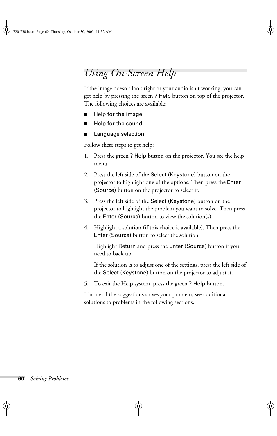 Using on-screen help | Epson 730c User Manual | Page 66 / 106