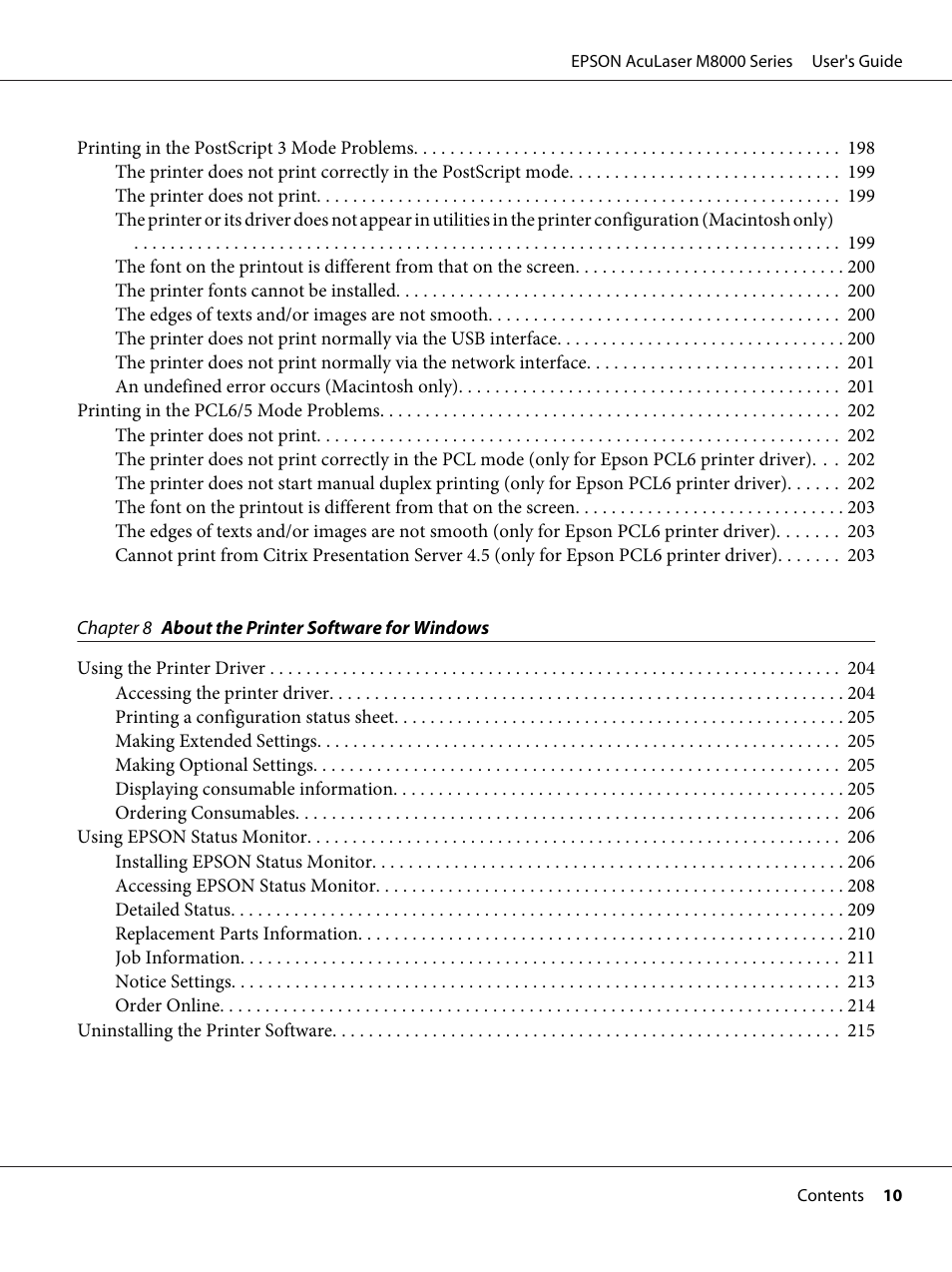 Epson ACULASER M8000 series User Manual | Page 10 / 248