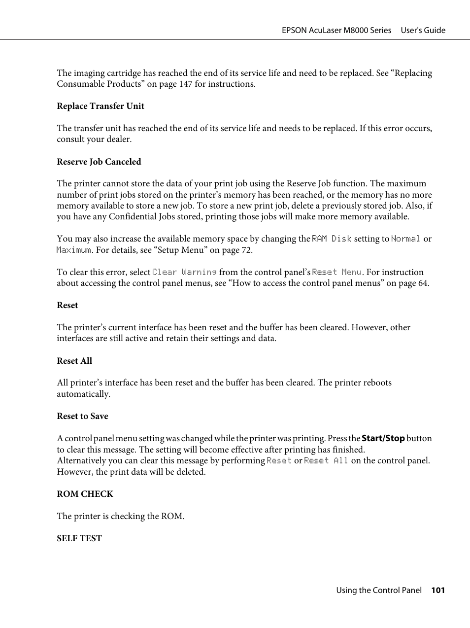 Epson ACULASER M8000 series User Manual | Page 101 / 248
