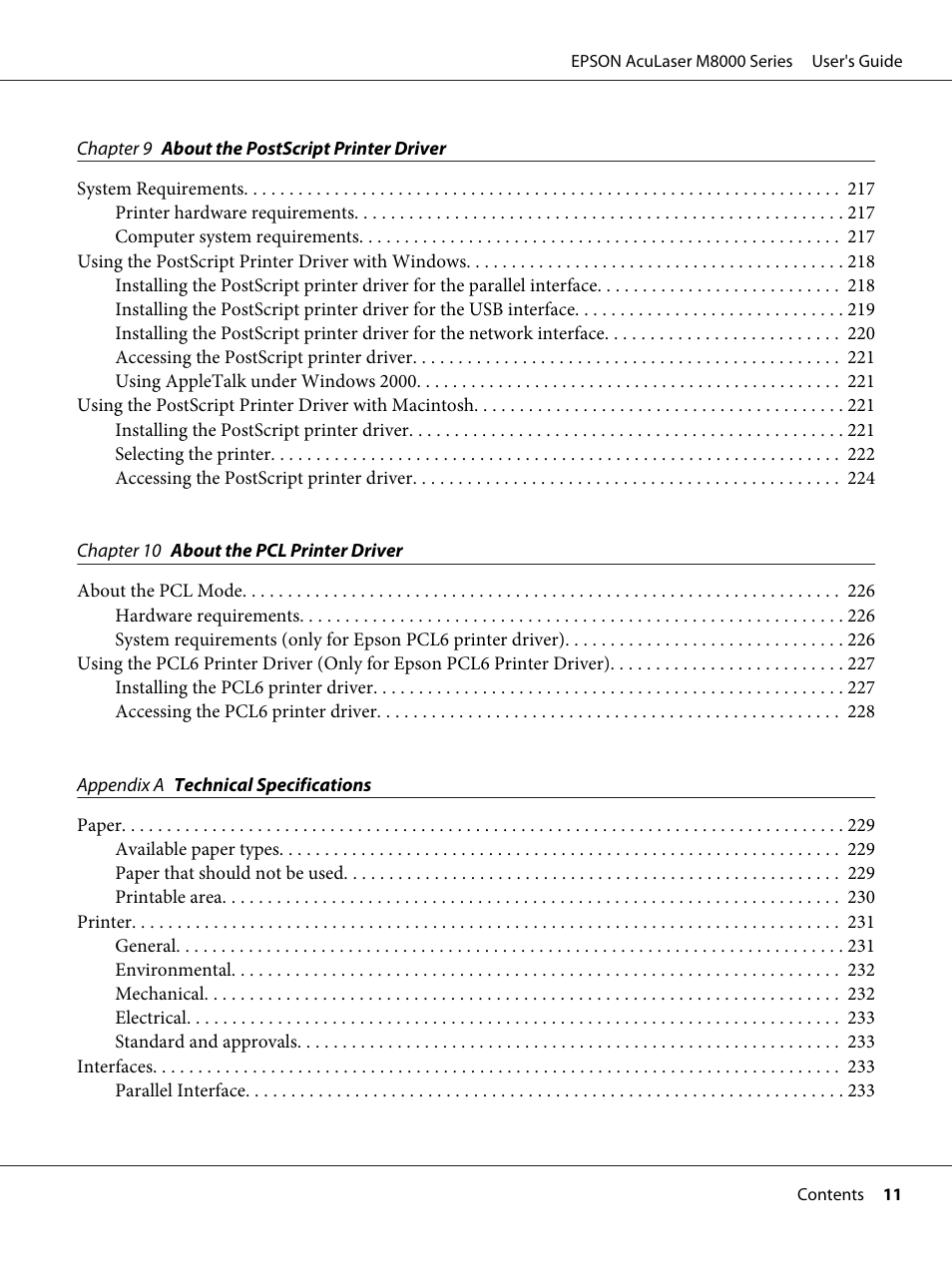 Epson ACULASER M8000 series User Manual | Page 11 / 248