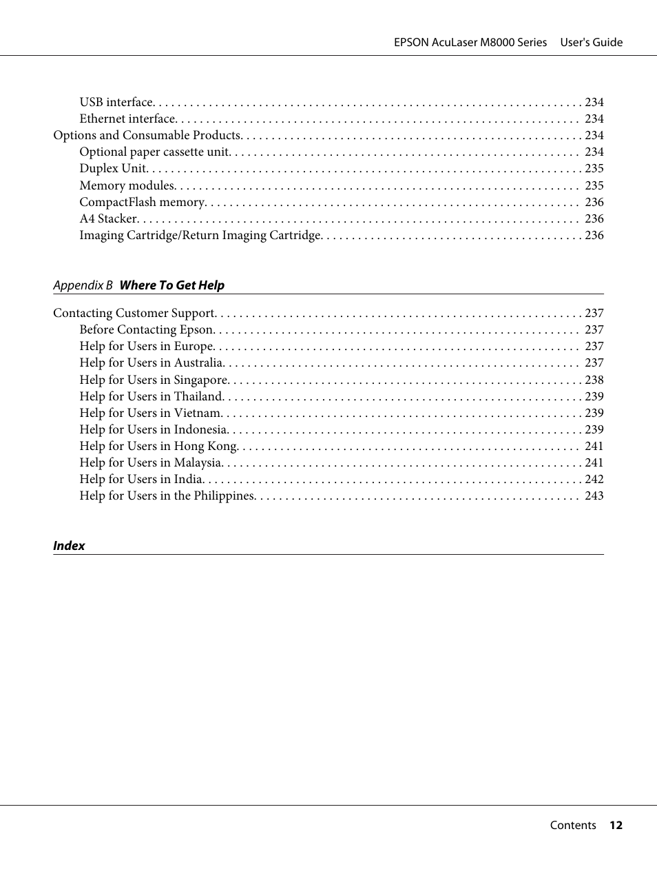 Epson ACULASER M8000 series User Manual | Page 12 / 248