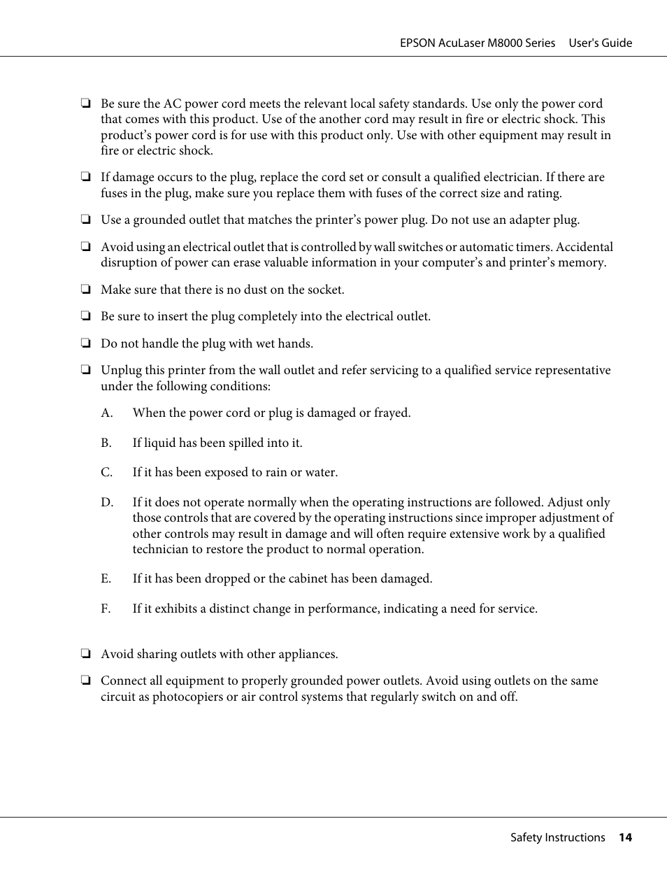 Epson ACULASER M8000 series User Manual | Page 14 / 248