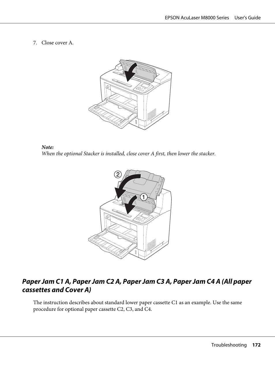Cover a) | Epson ACULASER M8000 series User Manual | Page 172 / 248