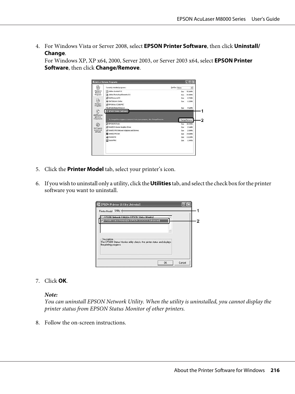 Epson ACULASER M8000 series User Manual | Page 216 / 248