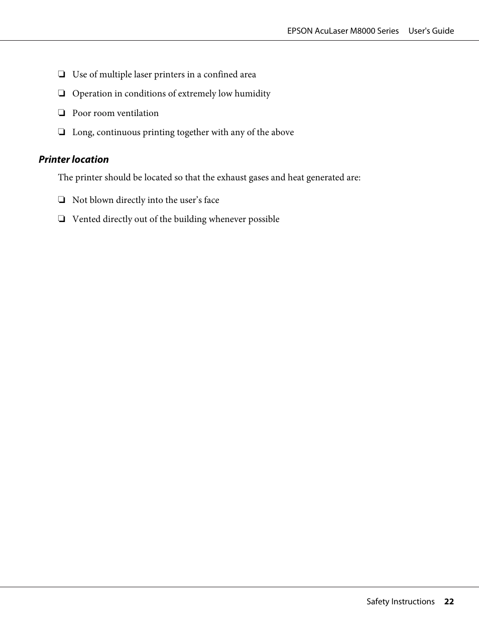 Epson ACULASER M8000 series User Manual | Page 22 / 248