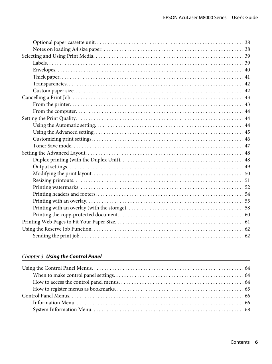 Epson ACULASER M8000 series User Manual | Page 6 / 248